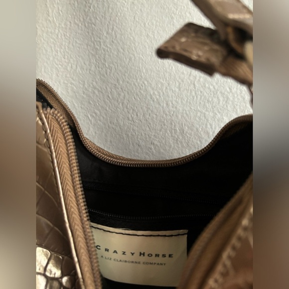 Y2K crazy horse Liz Claiborne shoulder purse - Picture 6 of 10